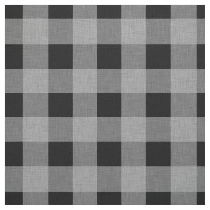 Gray Black Buffalo Kariert   Große Karos   Custom Stoff