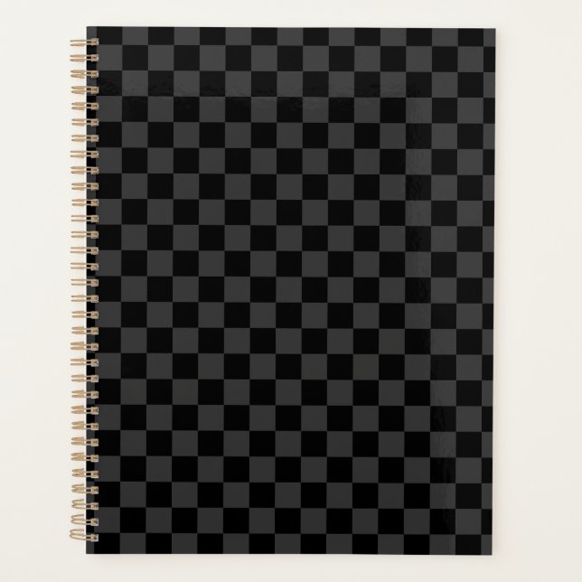 Gray Black Checkered Checkerboard Planer (Vorderseite)