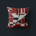 Gray Black Dark Red Geometric Abstract Labyrinth Kissen<br><div class="desc">Featured is an abstract labyrinth in black and gray, intricate box-like, geometric shapes on a dark red background. The overall design creates a contemporary, chic, and artistic motif. A minimalist pattern, the MCM inspired design creates a polished and vibrant look, as well as comfortable, warm vibe for living area, bedroom,...</div>