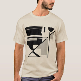 Gray Black Geometric MCM inspiriert Abstrakte Kuns T-Shirt