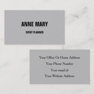 Gray Black Gray Classic Wedding Custom Color Visitenkarte