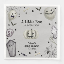 Gray Black Little Boo Ghost Halloween Kinderdusche Serviette