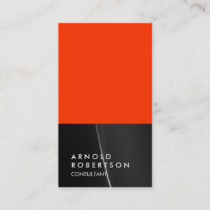 Gray Black Orange Trendy Consultant Business Card Visitenkarte