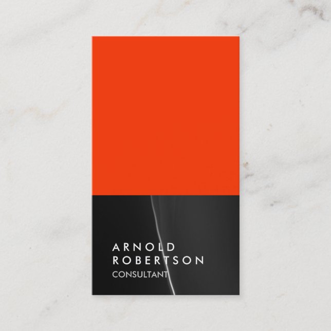 Gray Black Orange Trendy Consultant Business Card Visitenkarte (Vorderseite)