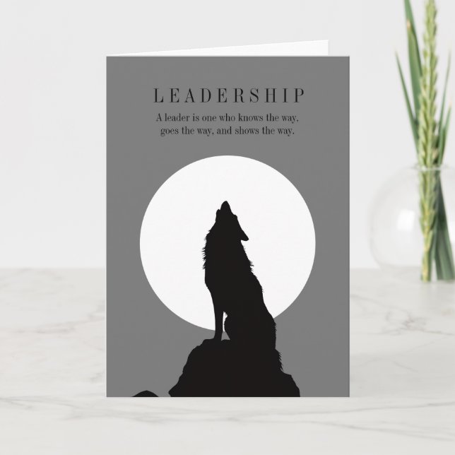 Gray Black Pop Art Leadership Wolf Howling Karte (Vorderseite)