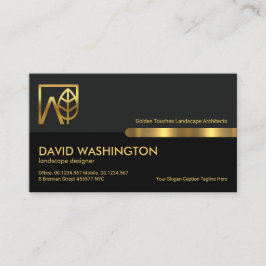 Gray Black Retro Columns Landscaper Visitenkarte