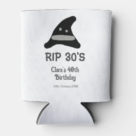 Gray black RIP 30's 40th birthday witch hat hallow Dosenkühler