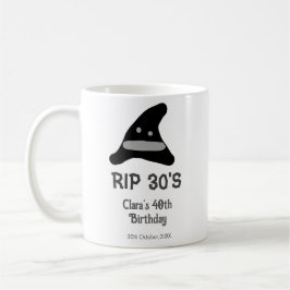 Gray black RIP 30's 40th birthday witch hat hallow Kaffeetasse