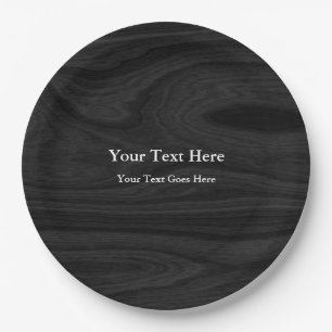 Gray Black Schlicht Elegant Moderner ADD-TEXT Pappteller