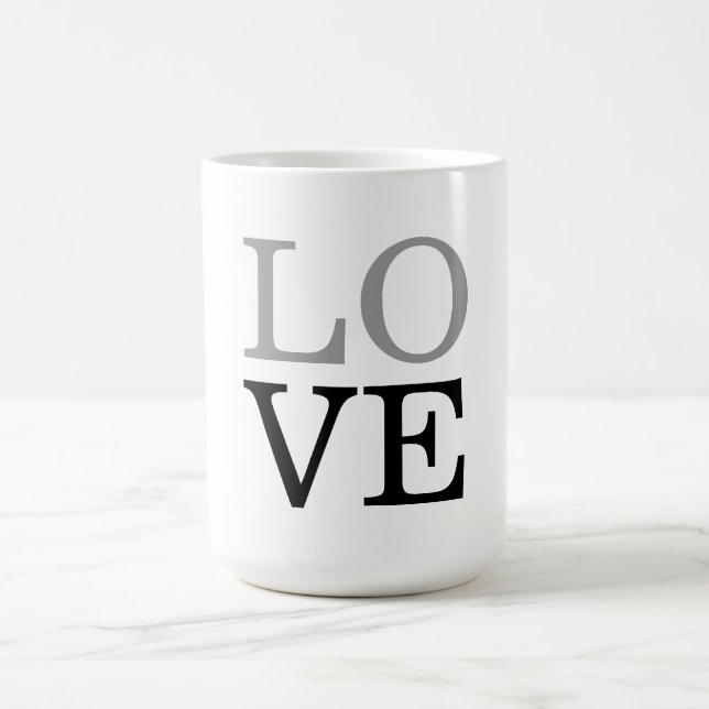 Gray Black Script Liebe Wedding Kaffeetasse (Mittel)