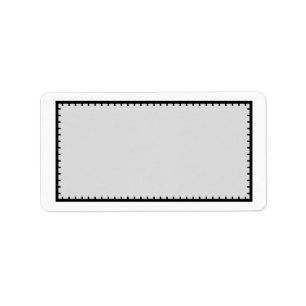 Gray & Black Stitched Border Mailing Address Label Adressaufkleber