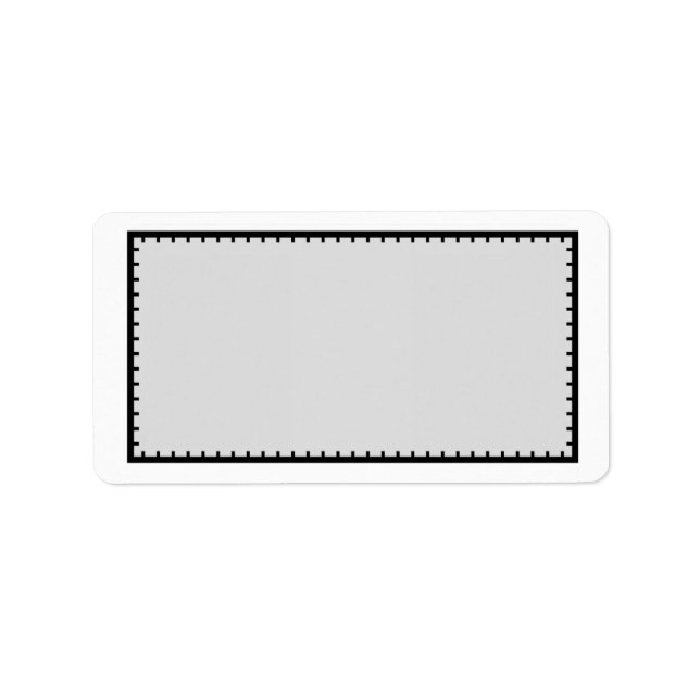 Gray & Black Stitched Border Mailing Address Label Adressaufkleber (Vorne)