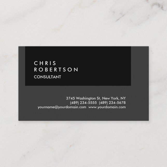 Gray Black Strip Creative Business Card Visitenkarte (Vorderseite)