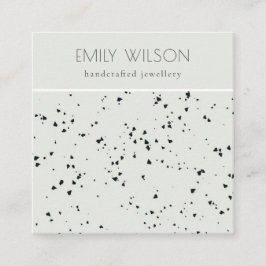 Gray Black Terrazzo Texture Study Earring Display Quadratische Visitenkarte