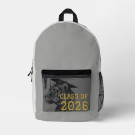 Gray Black Tiger Graduation Backpack Bedruckter Rucksack