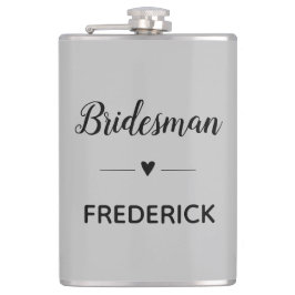 Gray Black Wedding Bridesman Personalisiert Flachmann