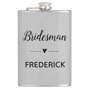 Gray Black Wedding Bridesman Personalisiert Flachmann