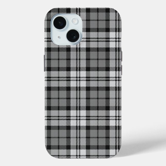 Gray Blackwatch Tartan Kariertes Design Case-Mate iPhone Hülle (Rückseite)