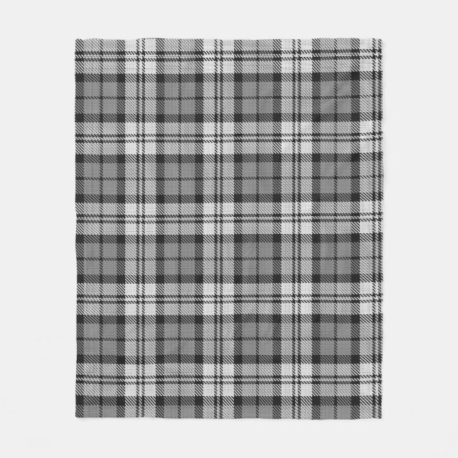 Gray Blackwatch Tartan Kariertes Design Fleecedecke (Vorderseite)