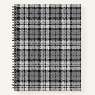 Gray Blackwatch Tartan Kariertes Design Notizbuch