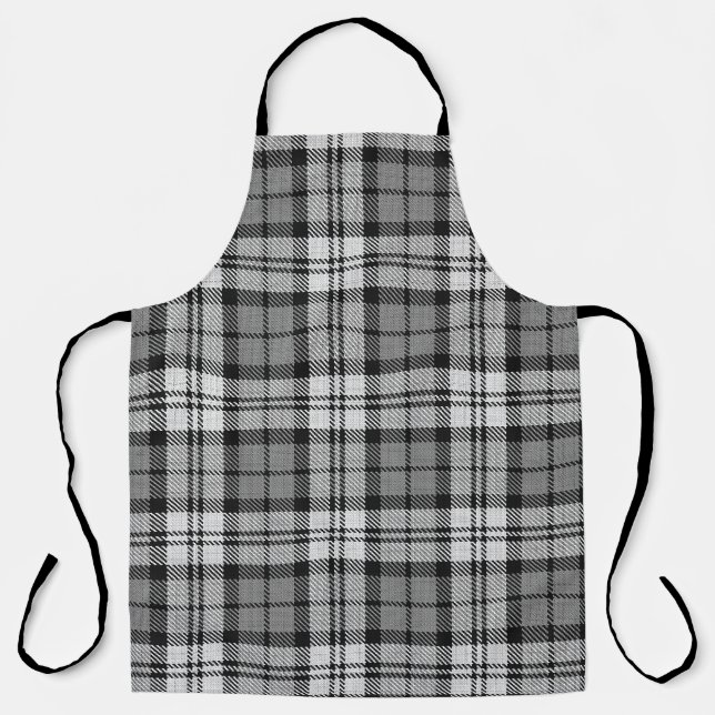 Gray Blackwatch Tartan Kariertes Design Schürze (Vorderseite)