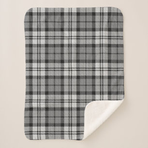 Gray Blackwatch Tartan Kariertes Design Sherpadecke