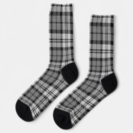 Gray Blackwatch Tartan Kariertes Design Socken