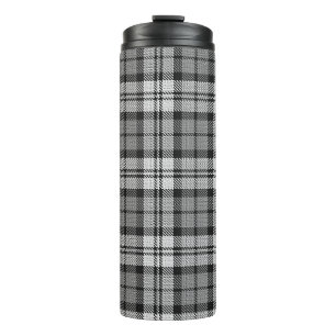 Gray Blackwatch Tartan Kariertes Design Thermosbecher