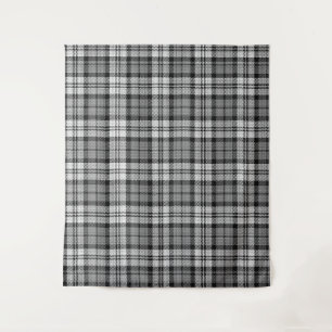 Gray Blackwatch Tartan Kariertes Design Wandteppich