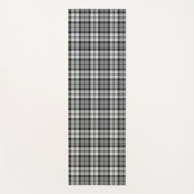 Gray Blackwatch Tartan Kariertes Design Yogamatte (Vorderseite)