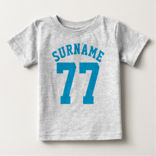 Gray & Blue Baby   Sports Jersey Design Baby T-shirt