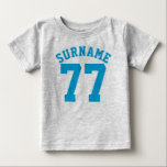 Gray & Blue Baby | Sports Jersey Design T-shirt<br><div class="desc">Gray & Blue Baby | Sports Jersey Design ・ Baby Football Bodysuit</div>