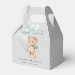 Gray Blue Bearly Wait Bär Balloon Baby Dusche Geschenkschachtel