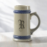 Gray & Blue Keramik Bierstein mit individueller Er