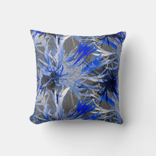 Gray & Blue Moderne Elegant Abstrakt Kissen