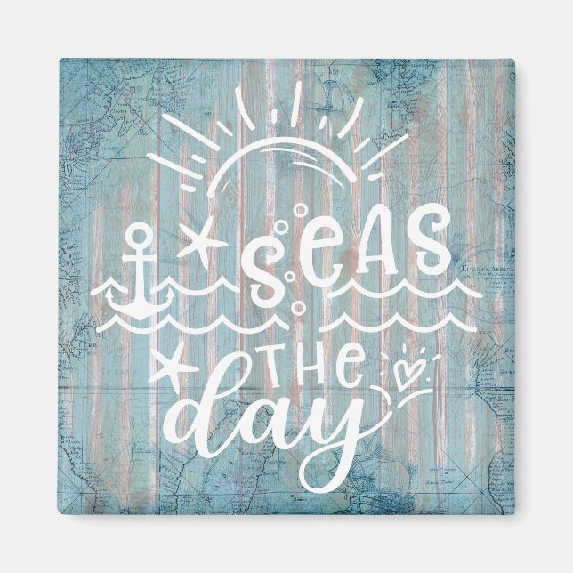 Gray Blue Seas the Day Cruise Magnet (Vorne)