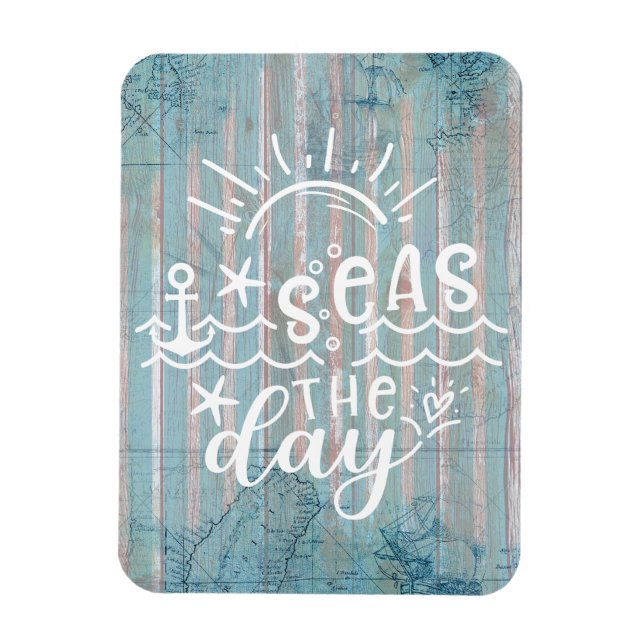 Gray Blue Seas the Day Cruise Magnet (Vertikal)