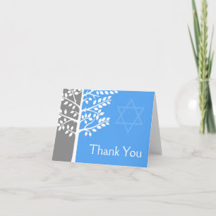 Gray Blue Tree of Life Bar Mitzvah Danke