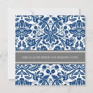 Gray Blue Wedding Vow Renewal Einladung