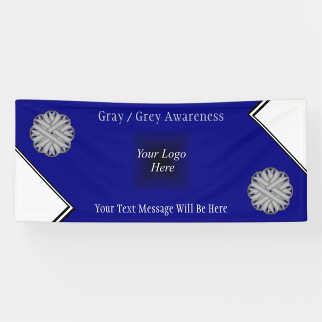 Gray Blume Ribbon von Kenneth Yoncich Banner (Horizontal)