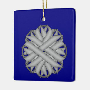 Gray Blume Ribbon von Kenneth Yoncich Keramikornament