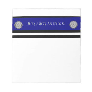 Gray Blume Ribbon von Kenneth Yoncich Notizblock