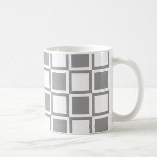 Gray Bold Mod Squares Tasse