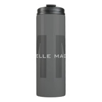 Gray Bold Monogram Modern Minimalistisch Name Init