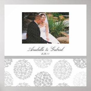 Gray Bouquet Hochzeit Foto Collage Gerahmte Mauer Poster