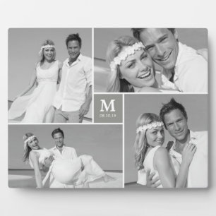 Gray Box Zeitlose Monogram Wedding Foto Easel Fotoplatte