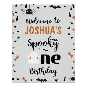 Gray Boys Spooky Ein Halloween 1. Geburtstag Poster
