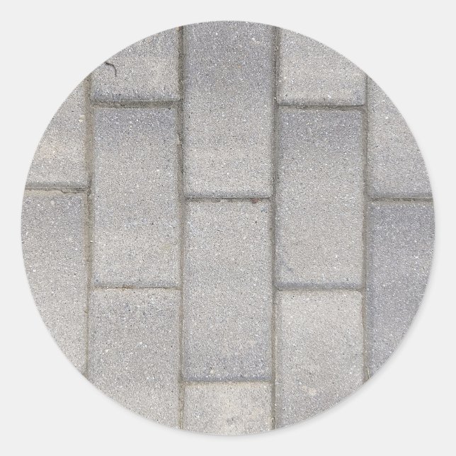 Gray Brick Cement Sidewalk Runder Aufkleber (Vorderseite)