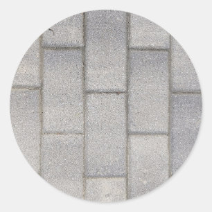 Gray Brick Cement Sidewalk Runder Aufkleber