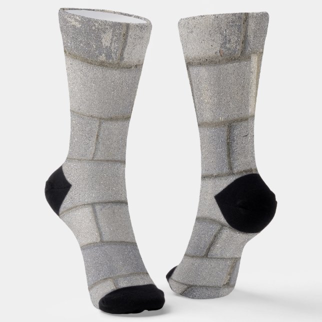 Gray Brick Cement Sidewalk Socken (Gewinkelt)